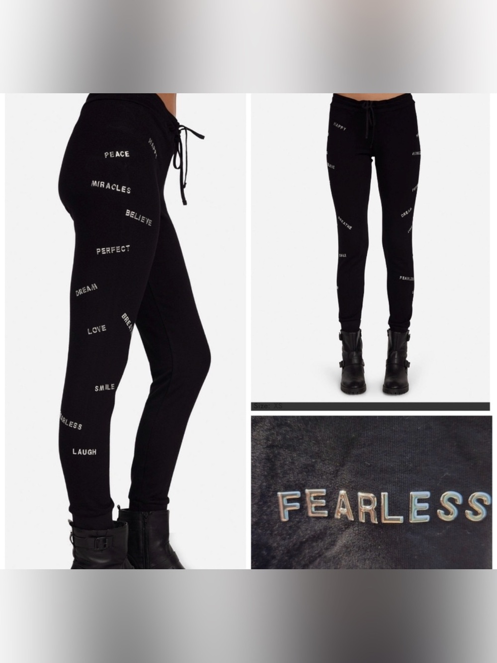 Lauren Moshi Jess Stud Affirmations jogger leggings